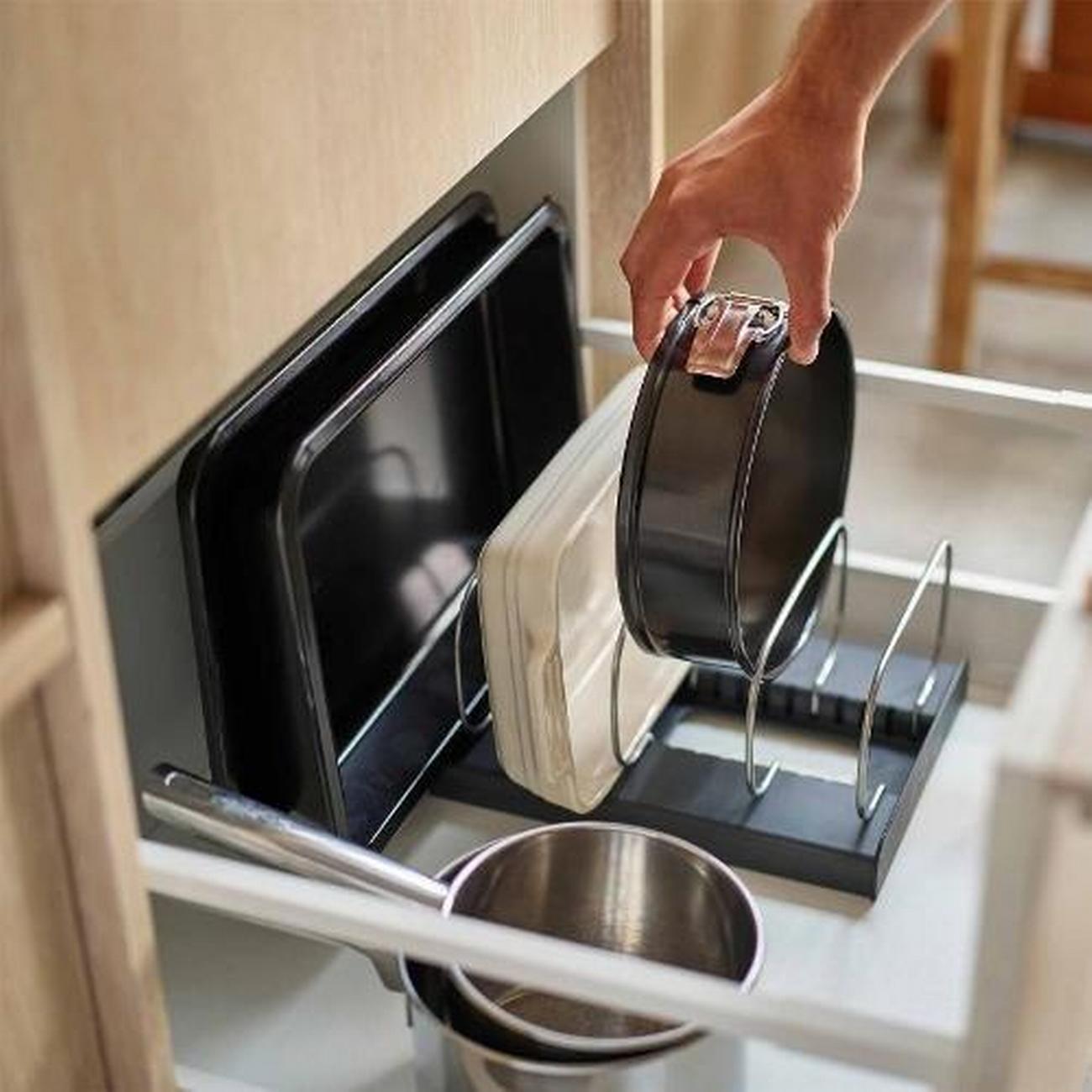 joseph-joseph-drawerstore-grey-baking-tray-organiser - Joseph Joseph DrawerStore Grey Baking Tray Organiser