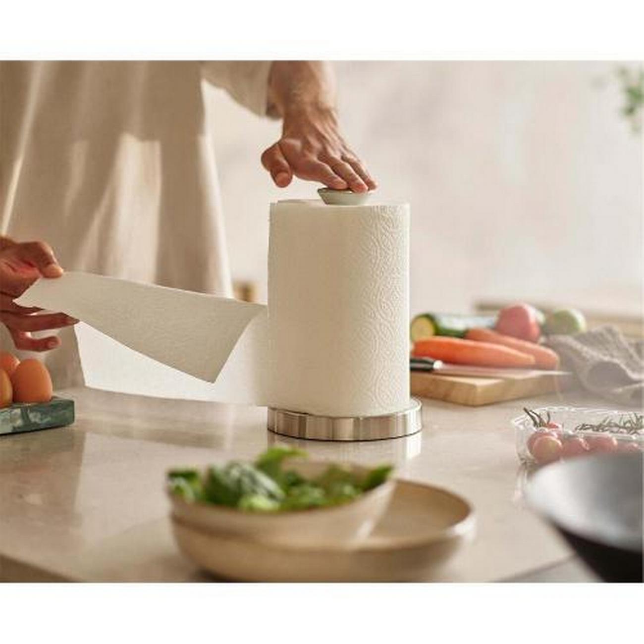 joseph-joseph-push-tear-kitchen-roll-holder-light-stone - Joseph Joseph Push & Tear Kitchen Roll Holder Light Stone