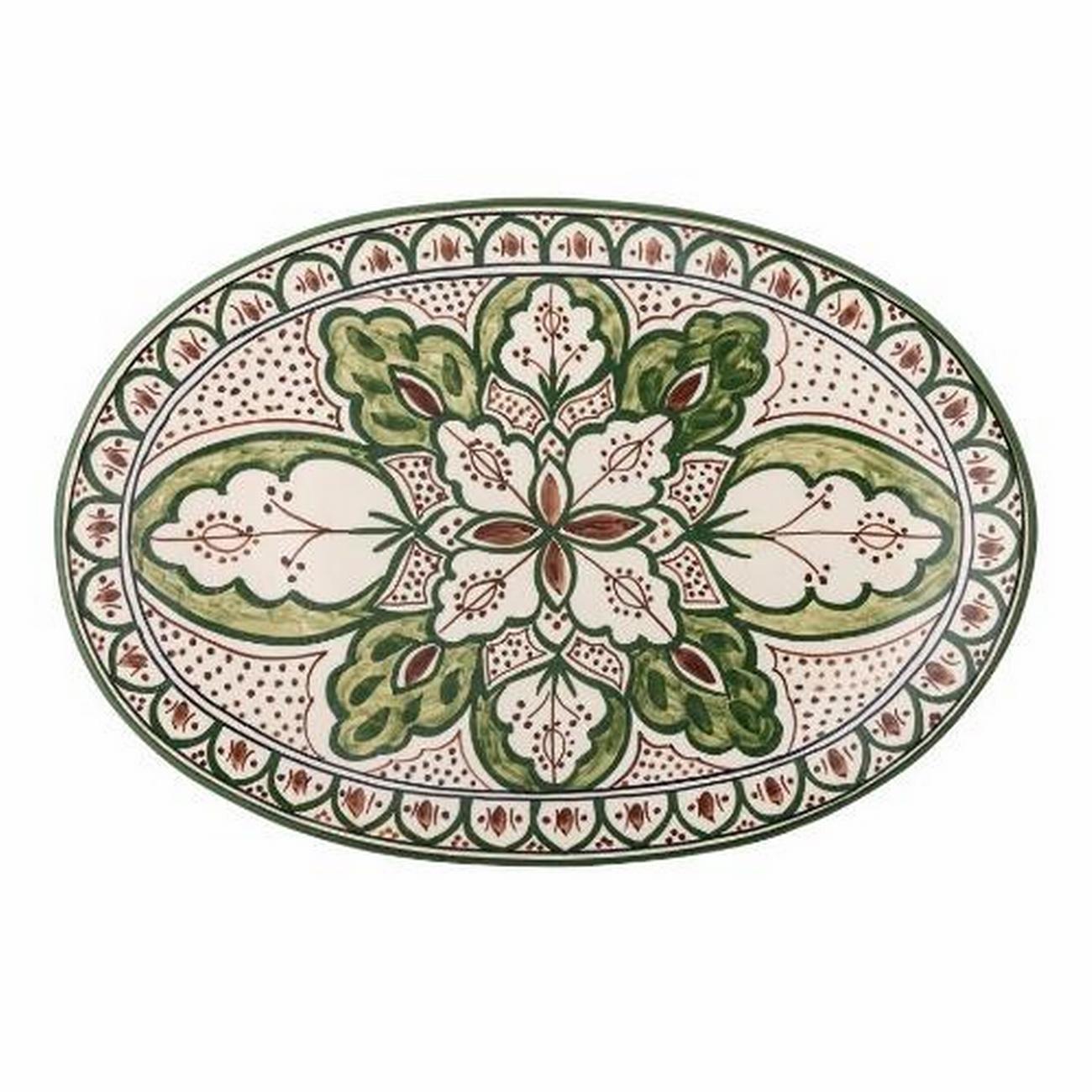 karlie-serving-plate-green-stoneware - Karlie Serving Plate Green Stoneware