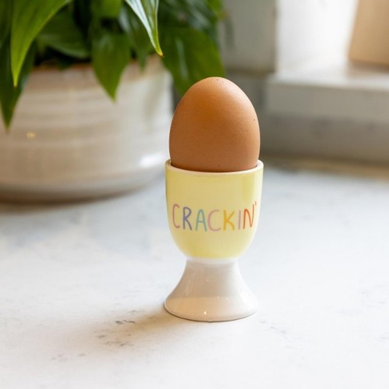kc-egg-cup-soleada-crackin - KitchenCraft Soleada Crackin Porcelain Egg Cup
