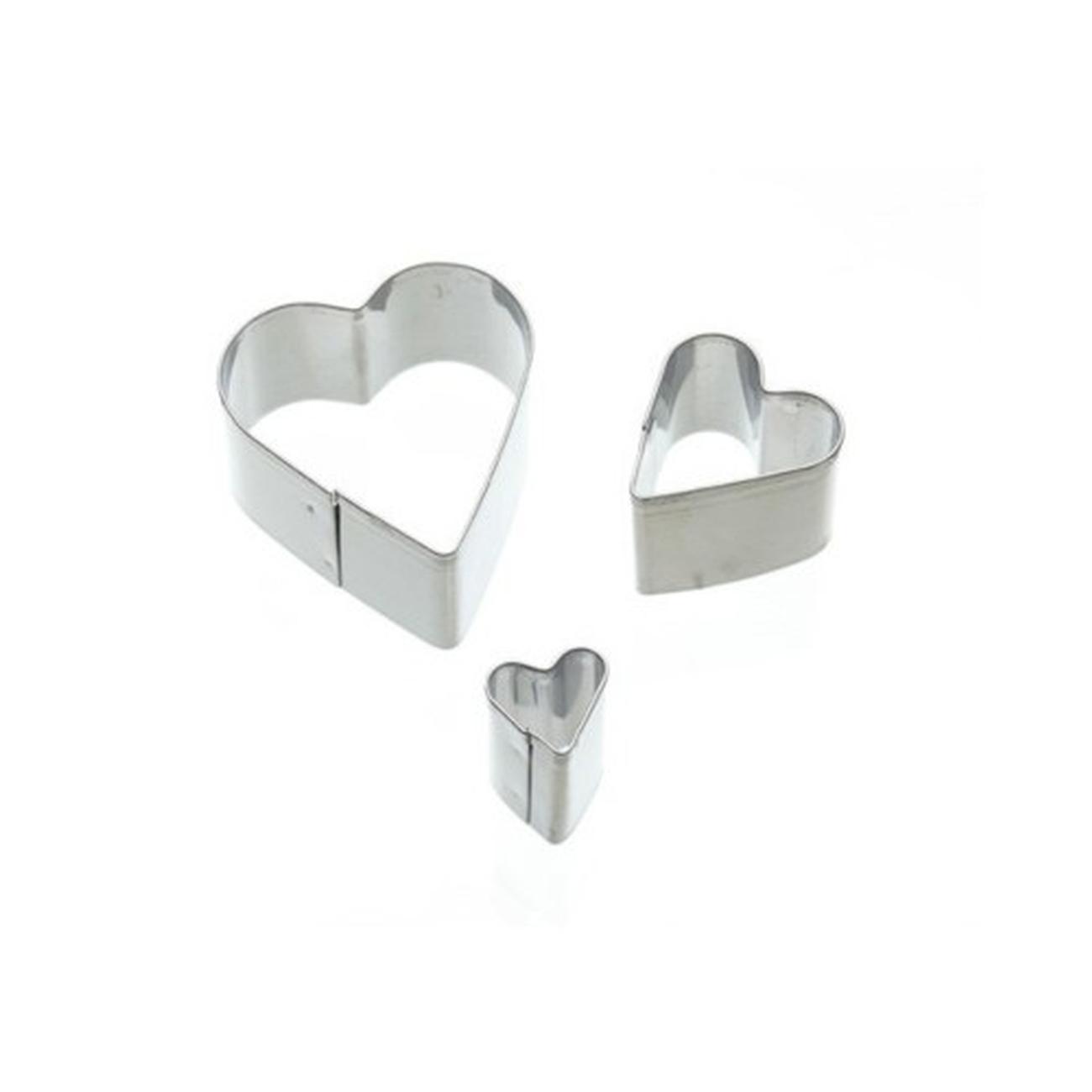 kc-heart-fondant-cutters-set-of-3 - KitchenCraft Heart Fondant Cutters Set of 3