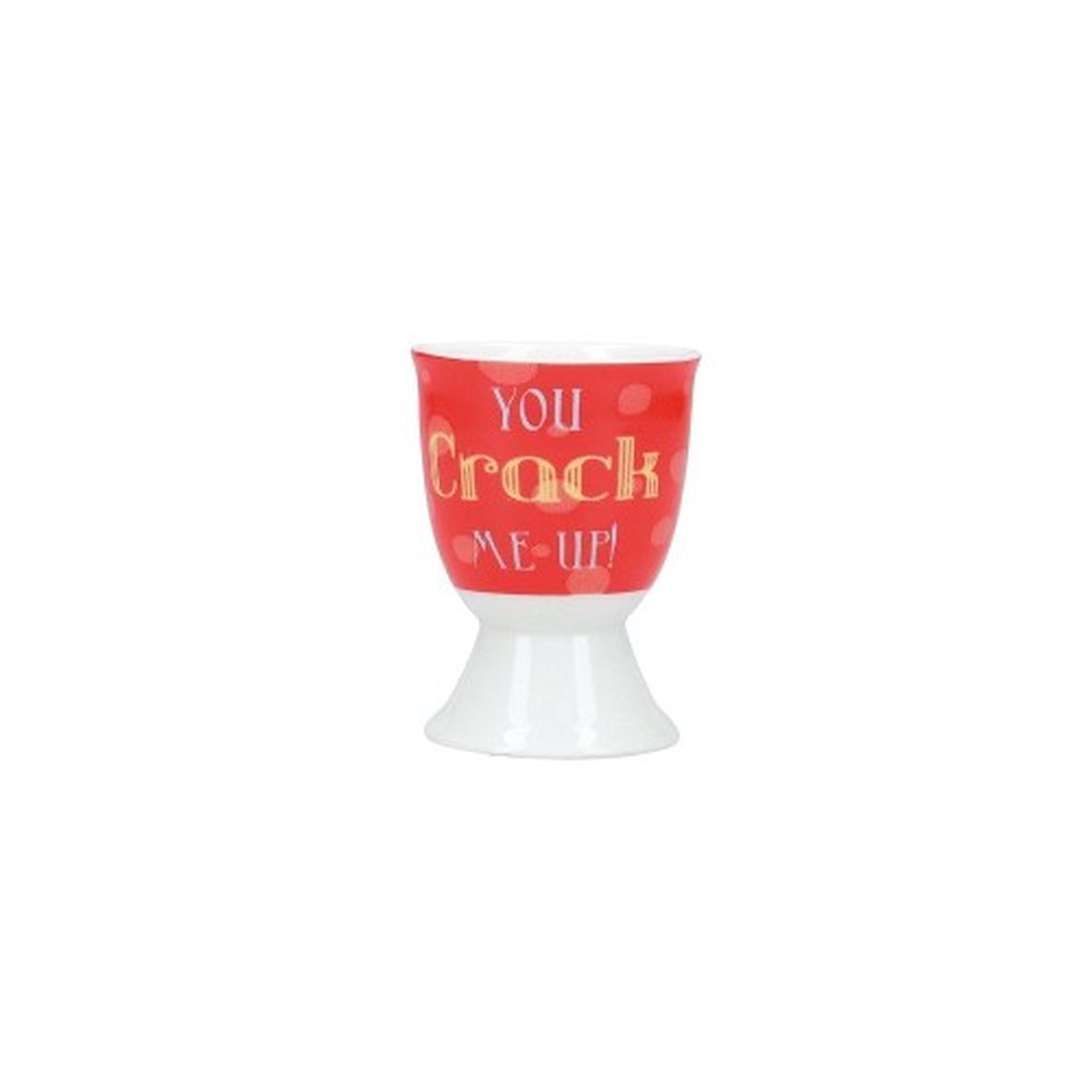 kc-porcelain-you-crack-me-up-egg-cup - KitchenCraft Porcelain You Crack Me Up Egg Cup