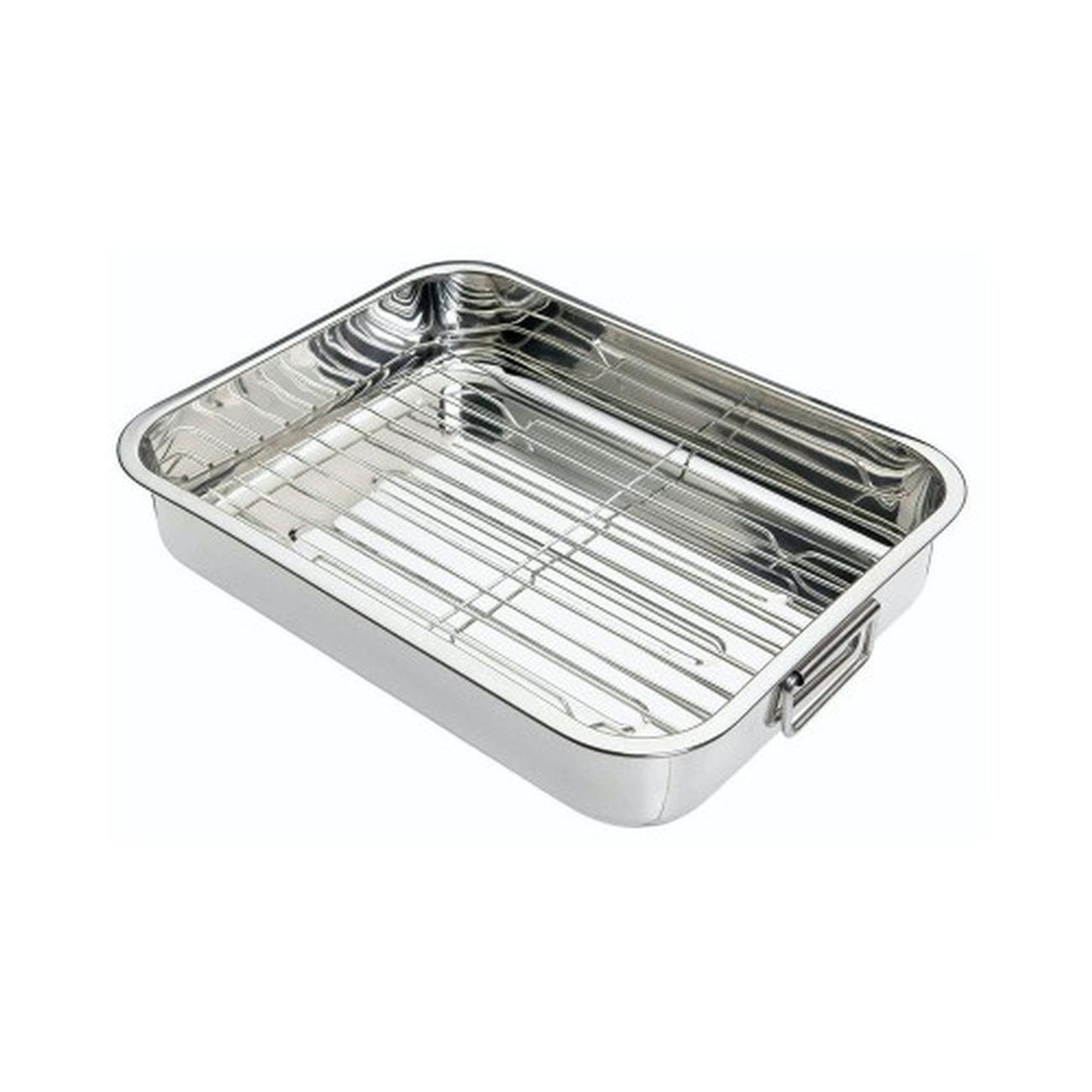 kc-ss-roasting-pan-38cmx27.5cm - KitchenCraft Stainless Steel Roasting Pan 38cm x 27.5cm 