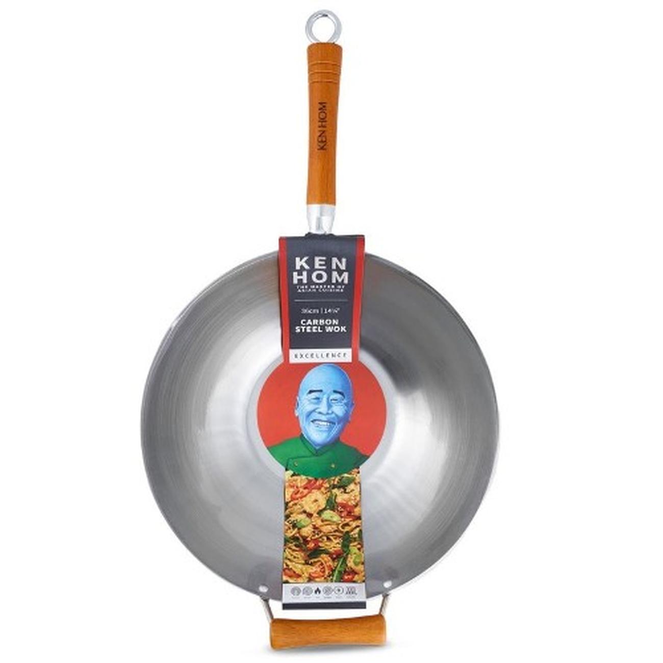 ken-hom-excellence-wok-36cm-carbon-steel - Ken Hom Excellence Carbon Steel Wok 36cm