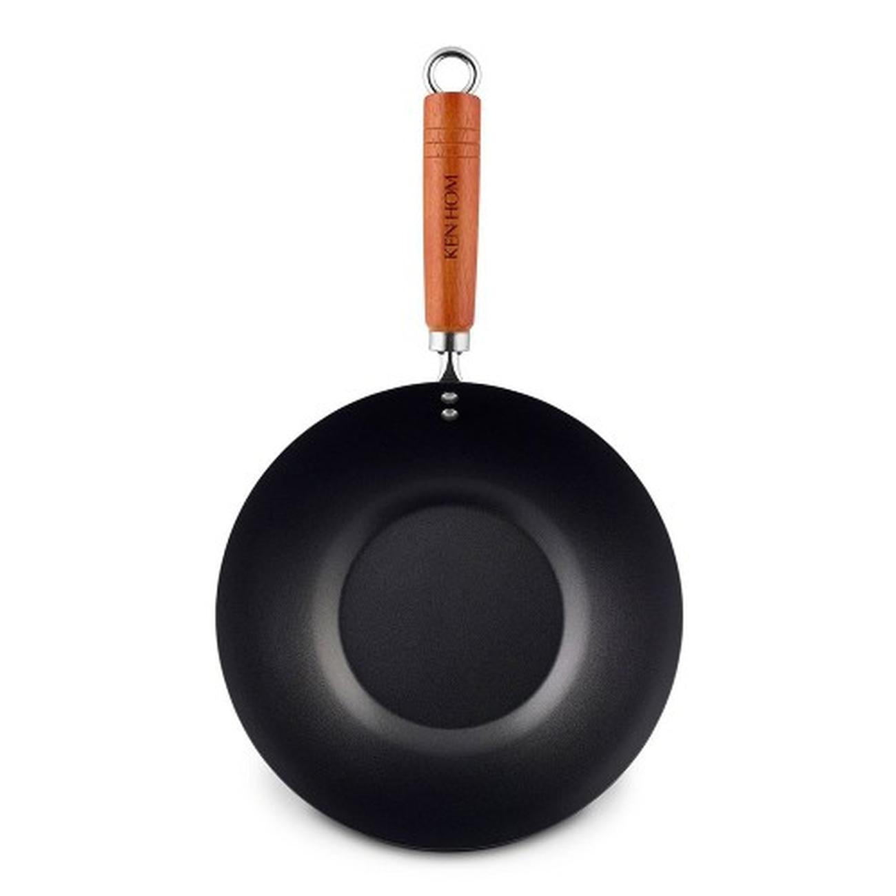 kenhom-classic-non-stick-carbon-steel-wok-27cm - Ken Hom Classic Non-stick Carbon Steel Wok 27cm
