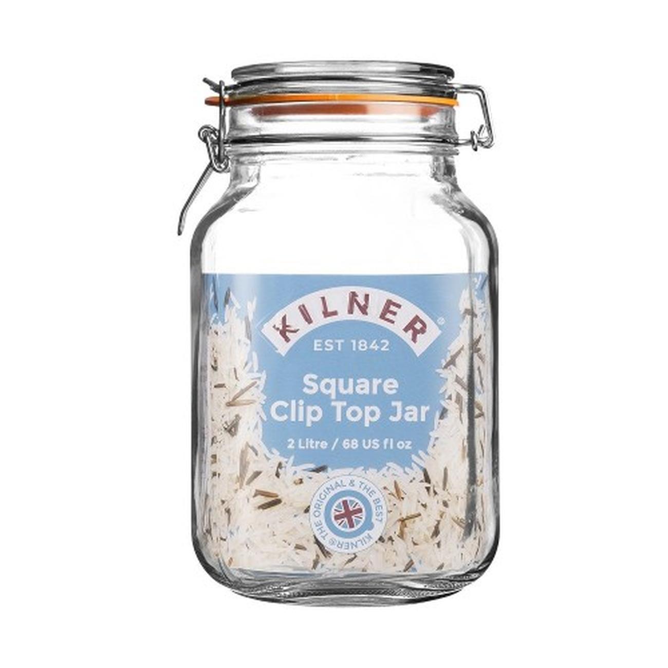 kilner-clip-top-square-jar-2-litre  - Kilner Clip Top Square Jar 2 Litre
