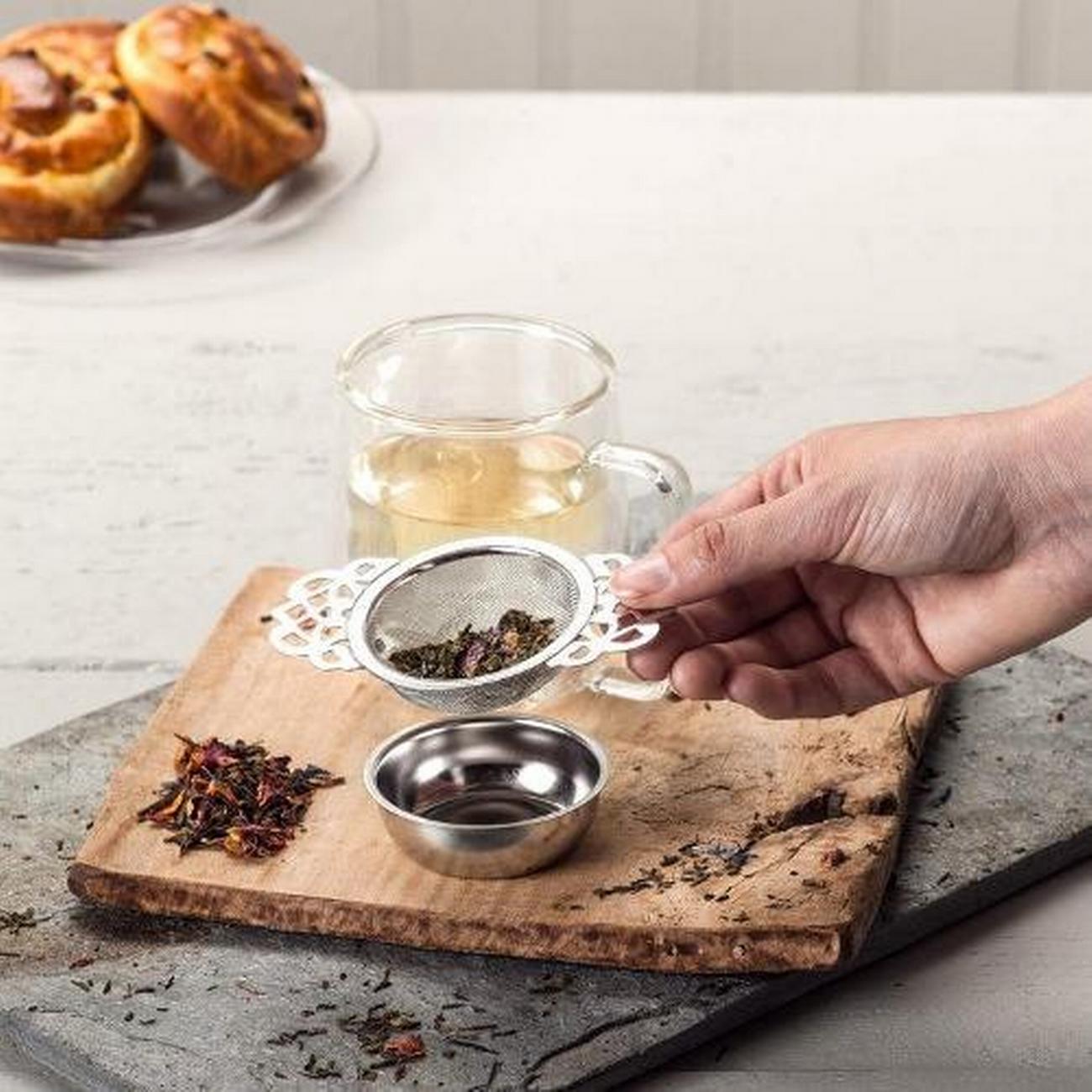 kilo-tea-strainer-mesh-and-drip-tray - Kilo Tea Strainer & Dip Tray
