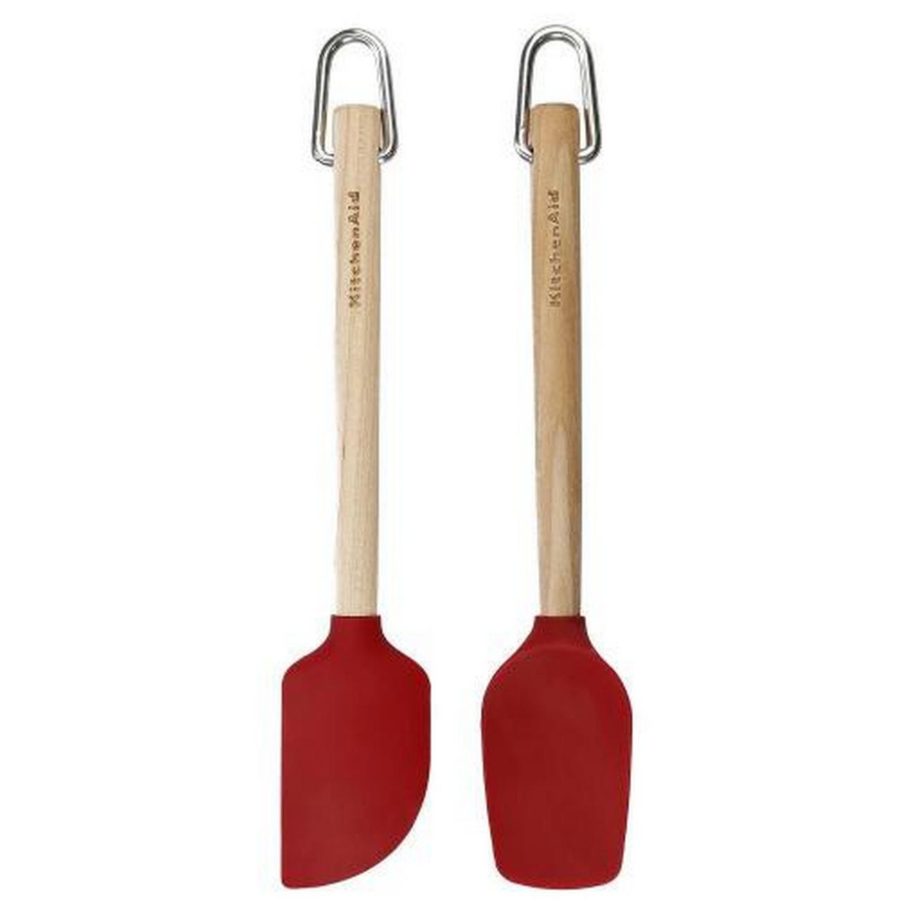kitchenaid-mini-birchwood-spatulas-birch-2piece-empire-red - KitchenAid Mini Birchwood Spatulas 2 Piece Set Empire Red