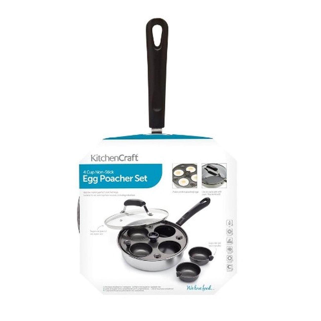 kitchencraft-carbon-steel-4-hole-egg-poacher - KitchenCraft Carbon Steel 4 Hole Egg Poacher