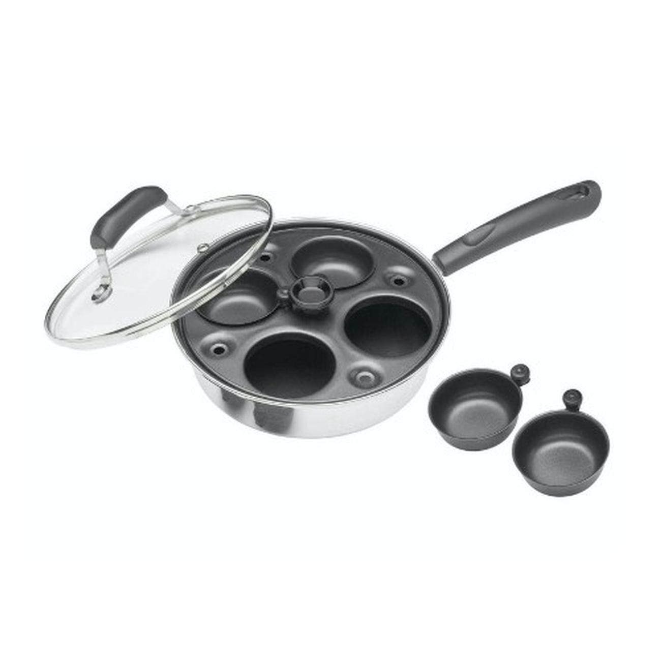 kitchencraft-carbon-steel-4-hole-egg-poacher - KitchenCraft Carbon Steel 4 Hole Egg Poacher