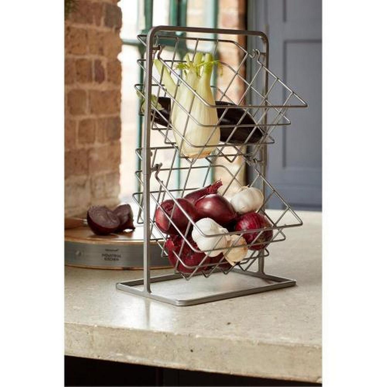 kitchencraft-industrial-kitchen-2tier-storage-baskets - KitchenCraft Industrial Kitchen 2-Tier Storage Baskets