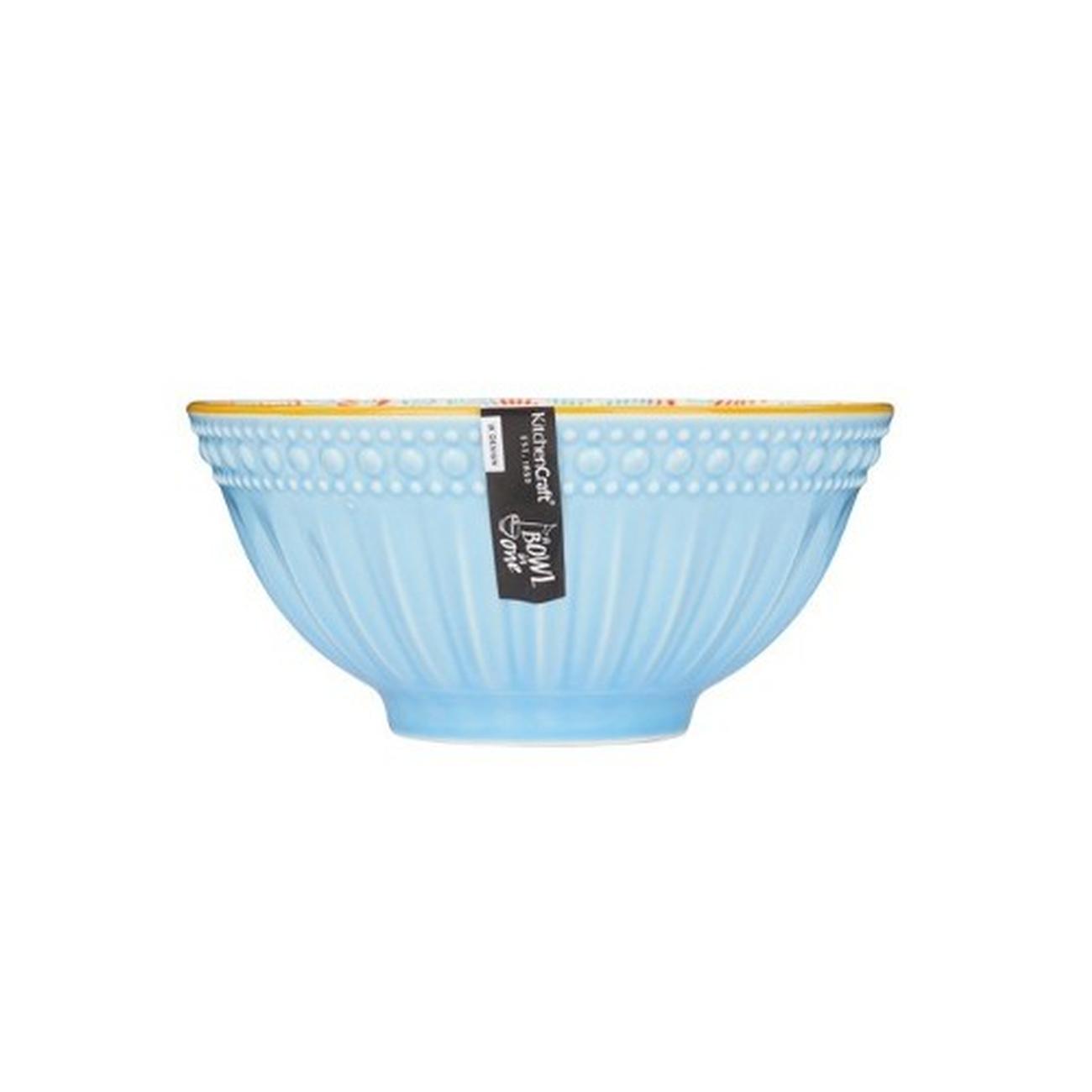 kitchencraft-pale-blue-detailed-ceramic-bowl - KitchenCraft Pale Blue Detailed Ceramic Bowl