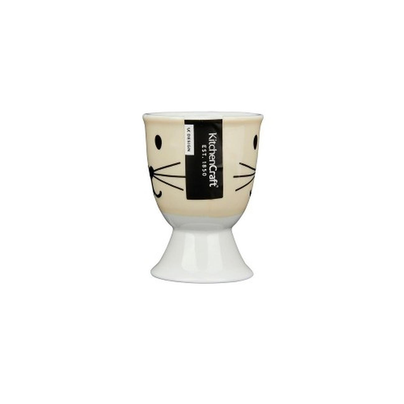 kitchencraft-porcelain-catface-egg-cup - KitchenCraft Porcelain Cat Face Egg Cup