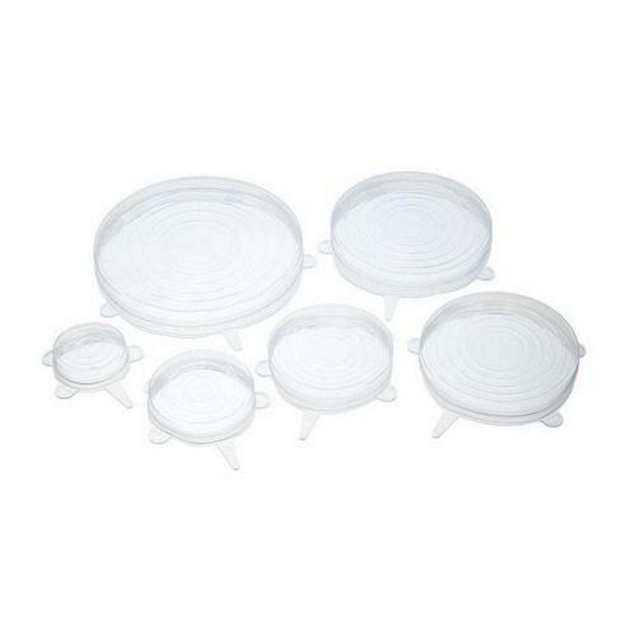 kitchencraft-silicone-lids-set-of-six - KitchenCraft Silicone Lids Set of Six 