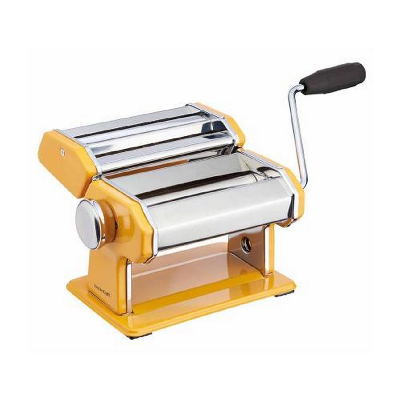 kitchencraft-world-of-flavours-yellow-stainless-steel-pasta-maker - KitchenCraft World of Flavours Yellow Stainless Steel Pasta Maker