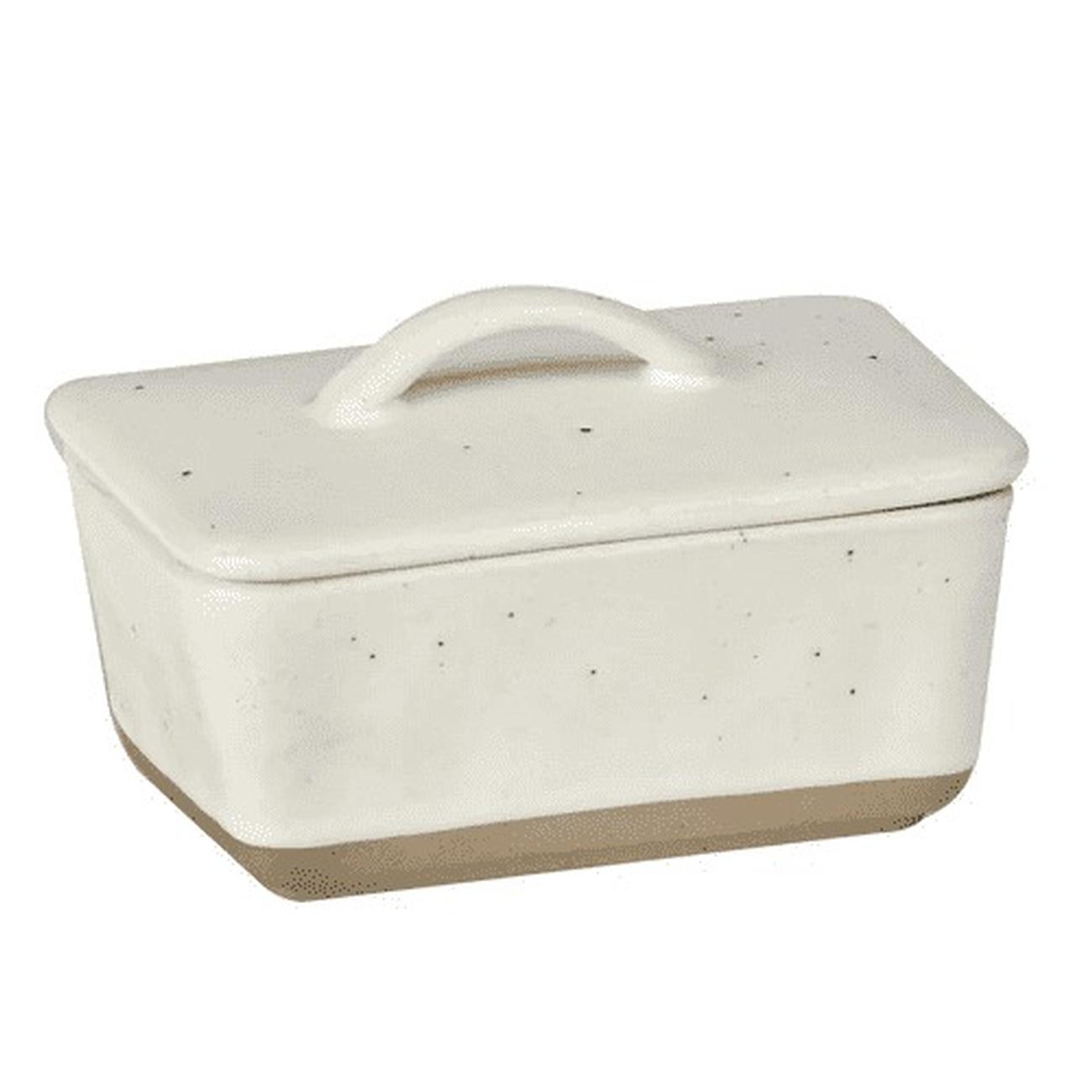 ladelle-terra-ecru-butter-dish - Ladelle Terra Ecru Butter Dish