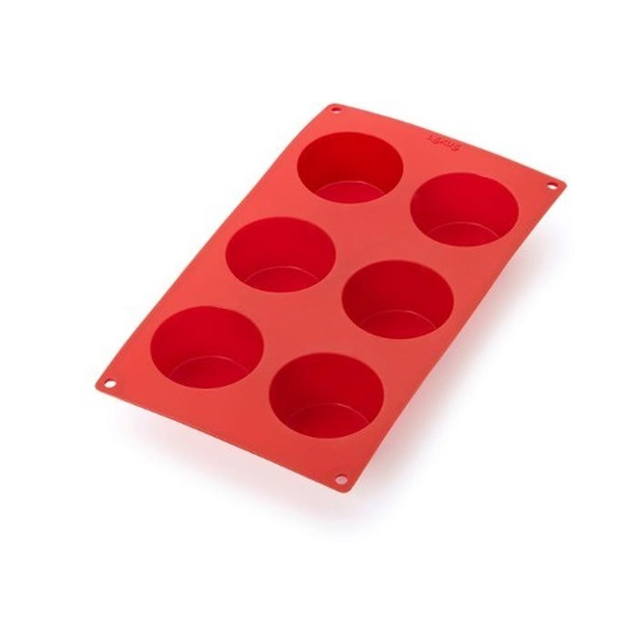 lekue-gourmet-muffins-6cup-red - Lekue Gourmet Muffins 6 Cup Red