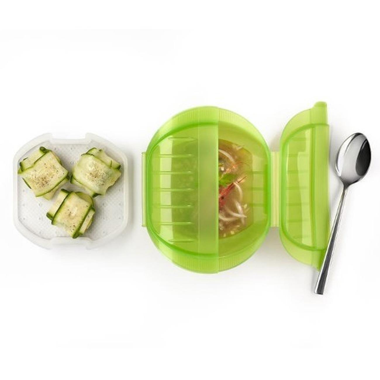 lekue-micro-cooker-deep-steam-case - Lekue Microwave Deep Steam Case With Tray