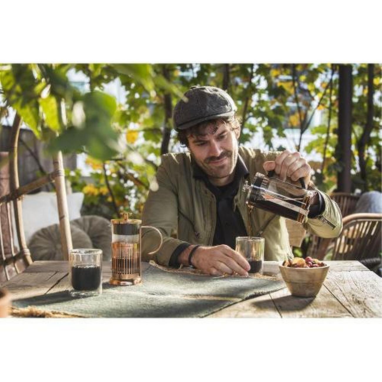 leopold-vienna-coffee-maker-shiny-600ml-2-glasses - Leopold Vienna Coffee Maker Shiny 600ml & Double Walled Glasses 2pc