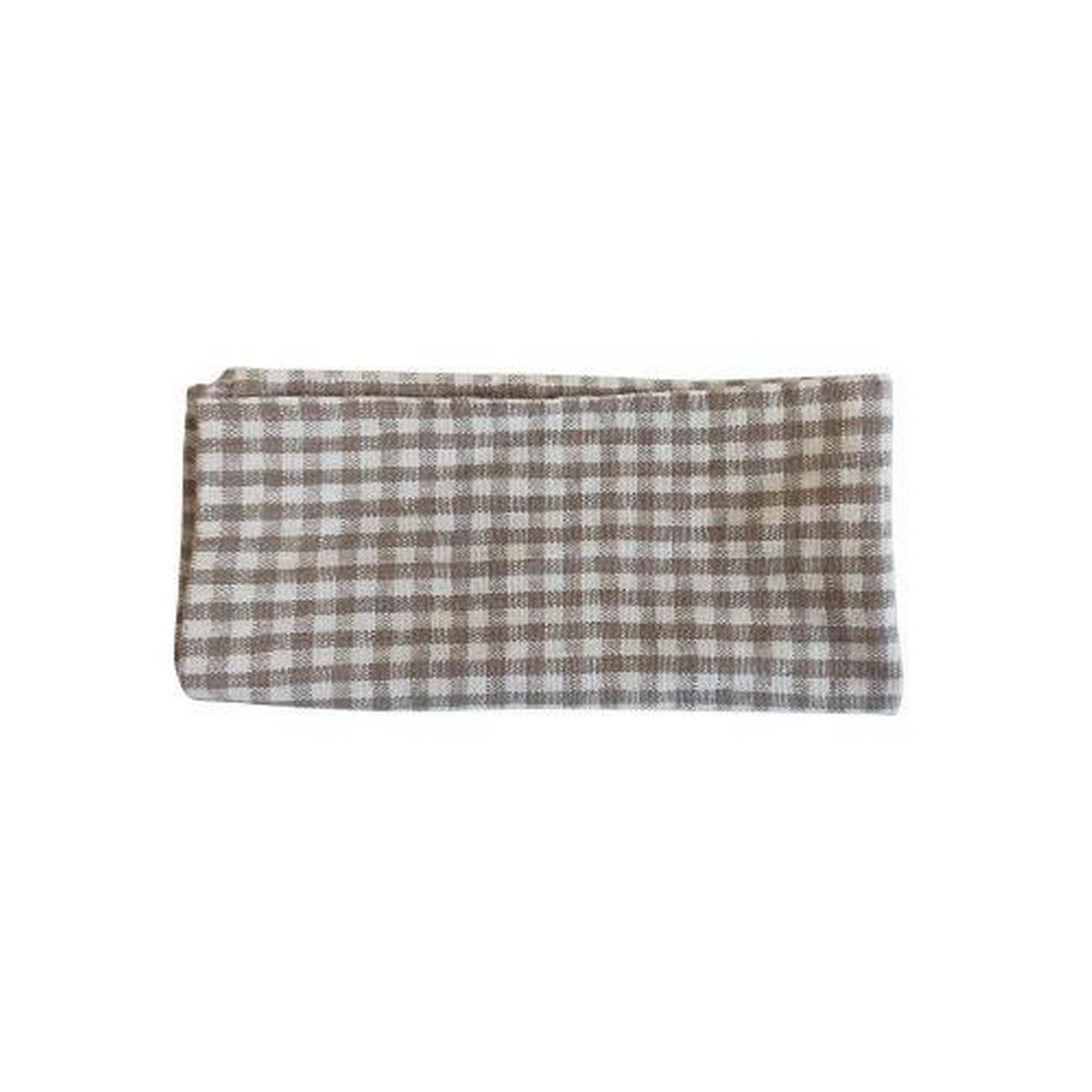 linen-gingham-natural-white-napkin - Linen Gingham Natural White Napkin