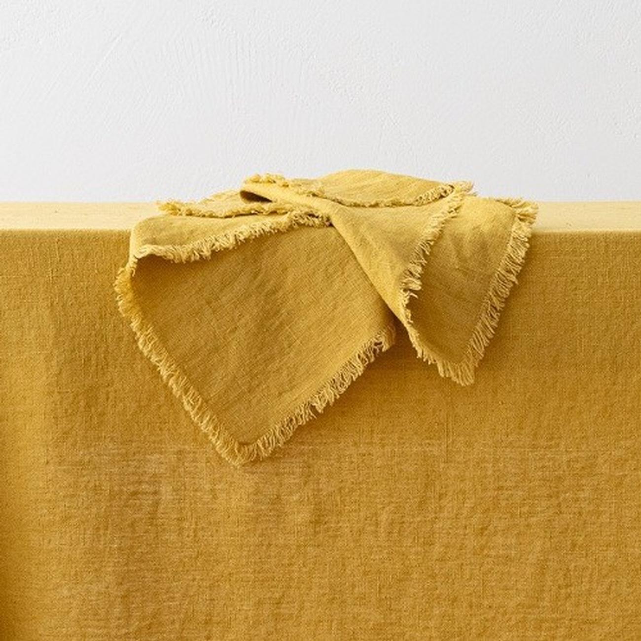 linen-terra-fringe-antique-gold-napkin - Linen Terra Fringe Antique Gold Napkin