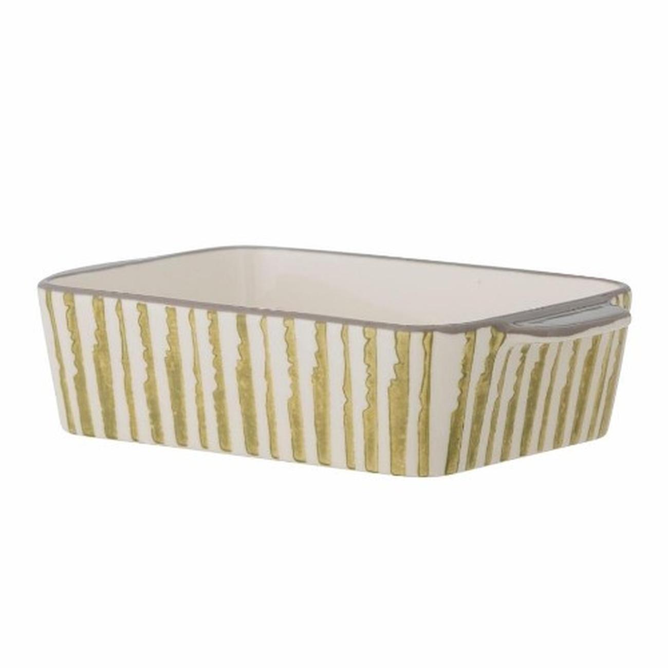 maple-oven-dish-green-stoneware - Maple Oven Dish Green Stoneware
