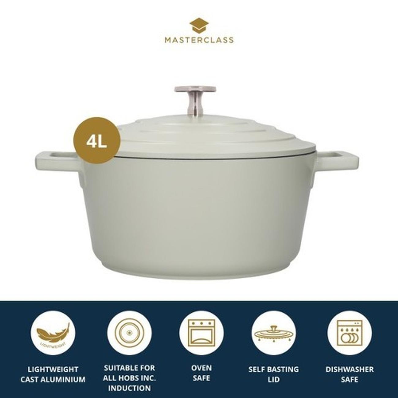 mastercalss-cast-aluminium-casserole-dish-4l-mintgreen - MasterClass Cast Aluminium Casserole Dish 4L Mint Green