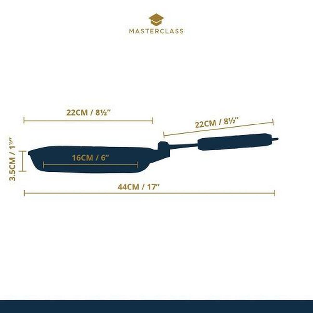 masterclass-cast-aluminium-grill-pan-20cm - MasterClass Cast Aluminium Grill Pan 20cm