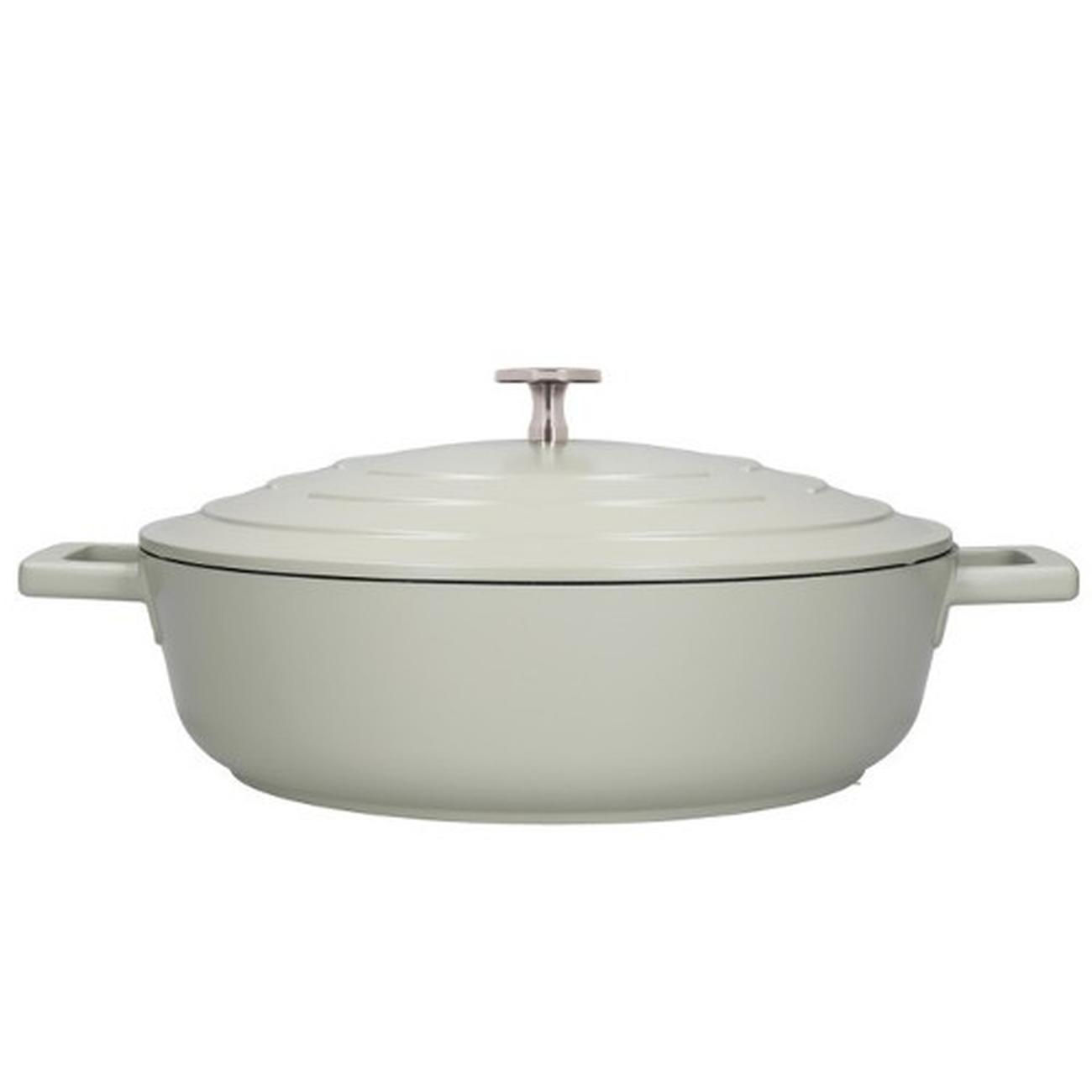 masterclass-cast-aluminium-shallow-casserole-dish-4l-mint-green - MasterClass Cast Aluminium Shallow Casserole Dish 4L Mint Green