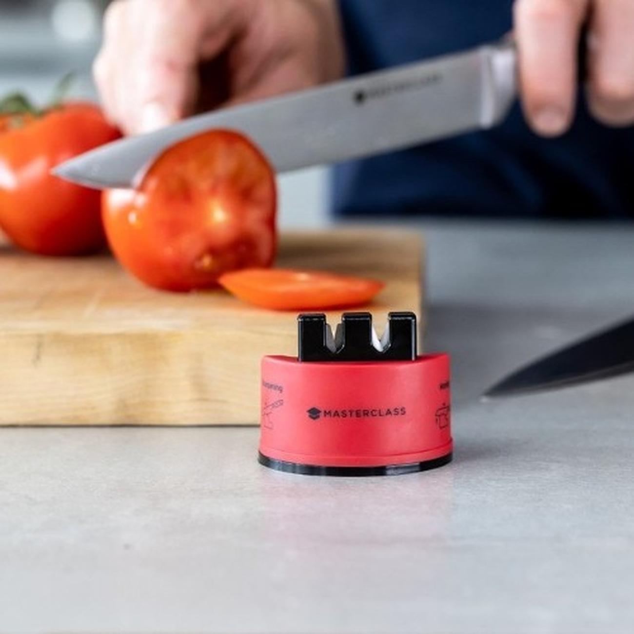 masterclass-red-smart-sharp-dual-knife-sharpener - MasterClass Red Smart Sharp Dual Knife Sharpener