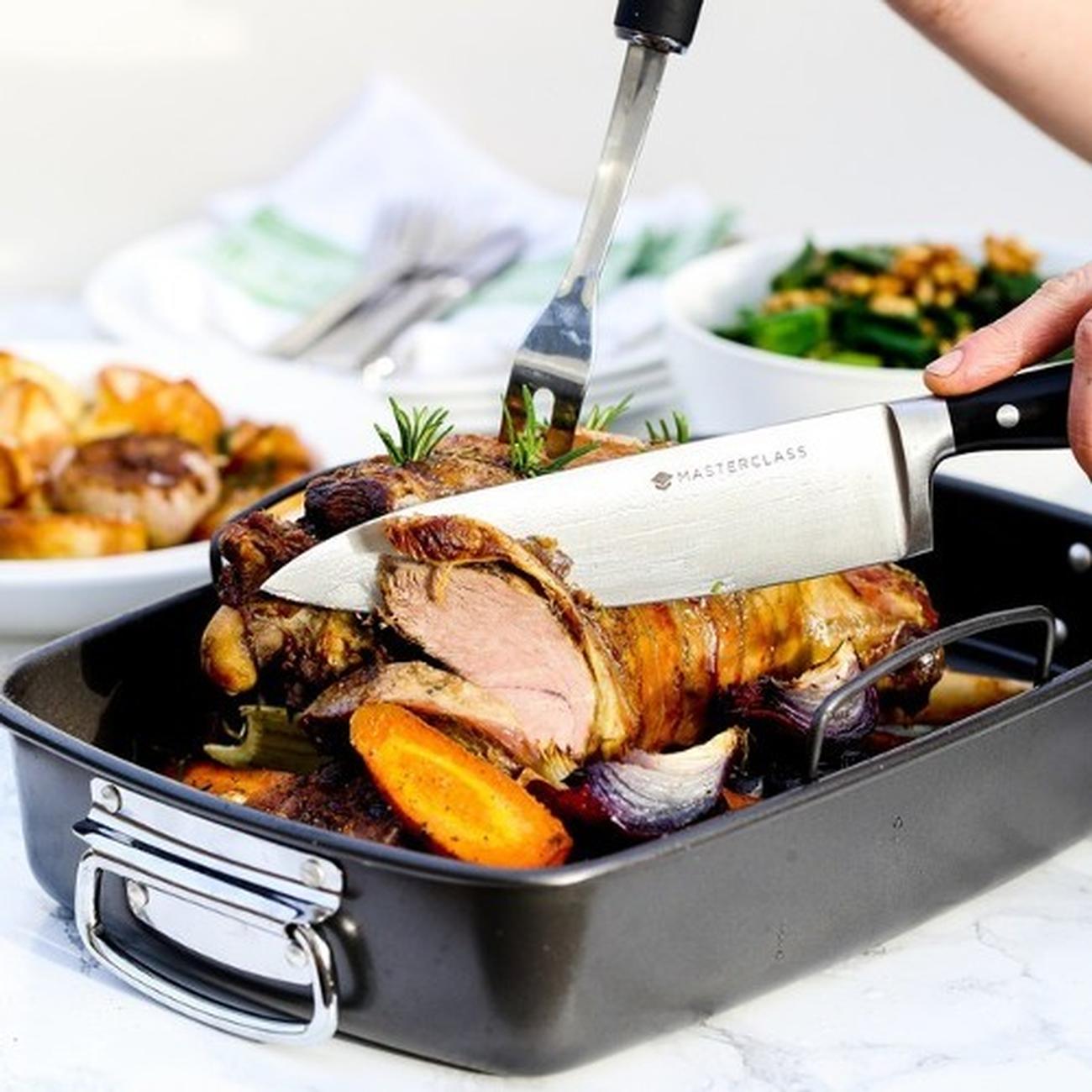 masterclass-softgrip-ss-carving-fork - MasterClass Soft Grip Stainless Steel Carving Fork