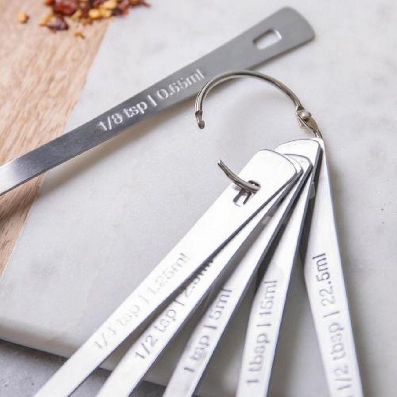 masterclass-stainless-steel-measuring-spoon-set-6-pieces - MasterClass Stainless Steel Measuring Spoon Set 6 Pieces