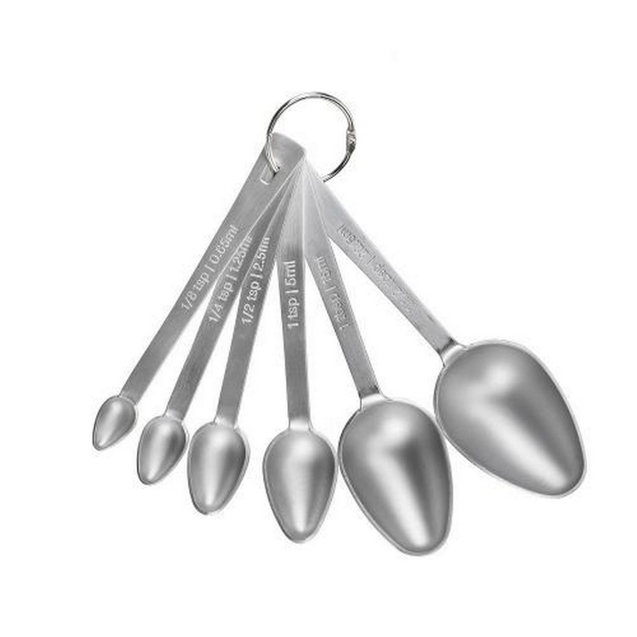 masterclass-stainless-steel-measuring-spoon-set-6-pieces - MasterClass Stainless Steel Measuring Spoon Set 6 Pieces