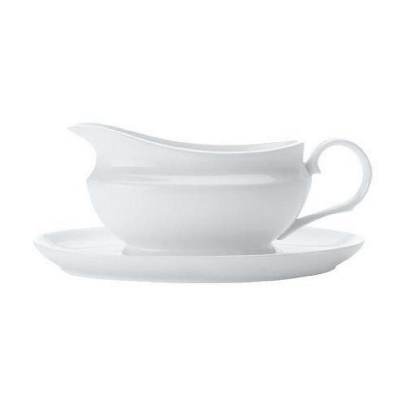 maxwell-williams-white-basics-gravy-boat-and-saucer-550ml - Maxwell Williams White Basics Gravy Boat & Saucer 550ml