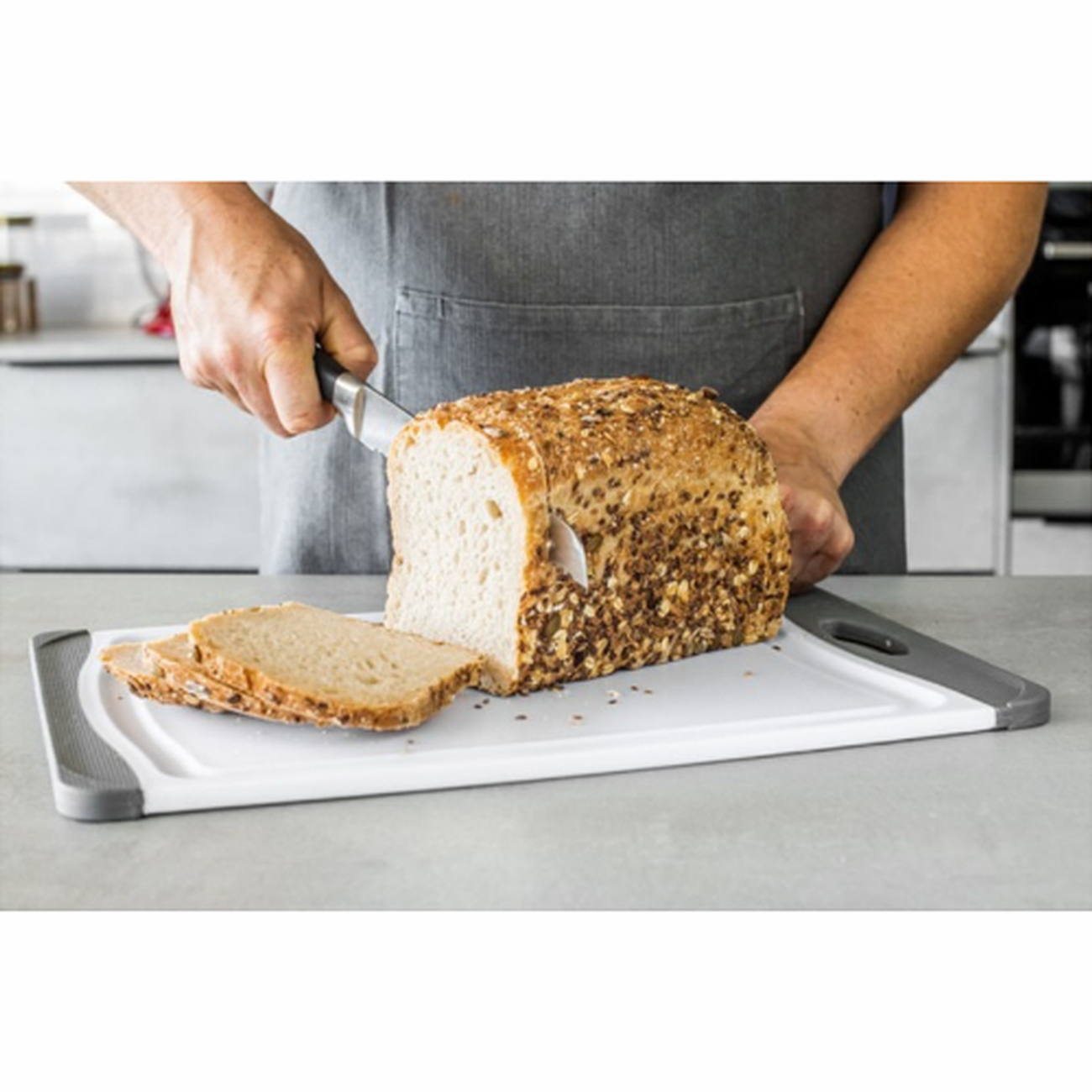 mc-chopping-board-large-anti-microbial - MasterClass Anti-Microbial Non-Slip Chopping Board Large