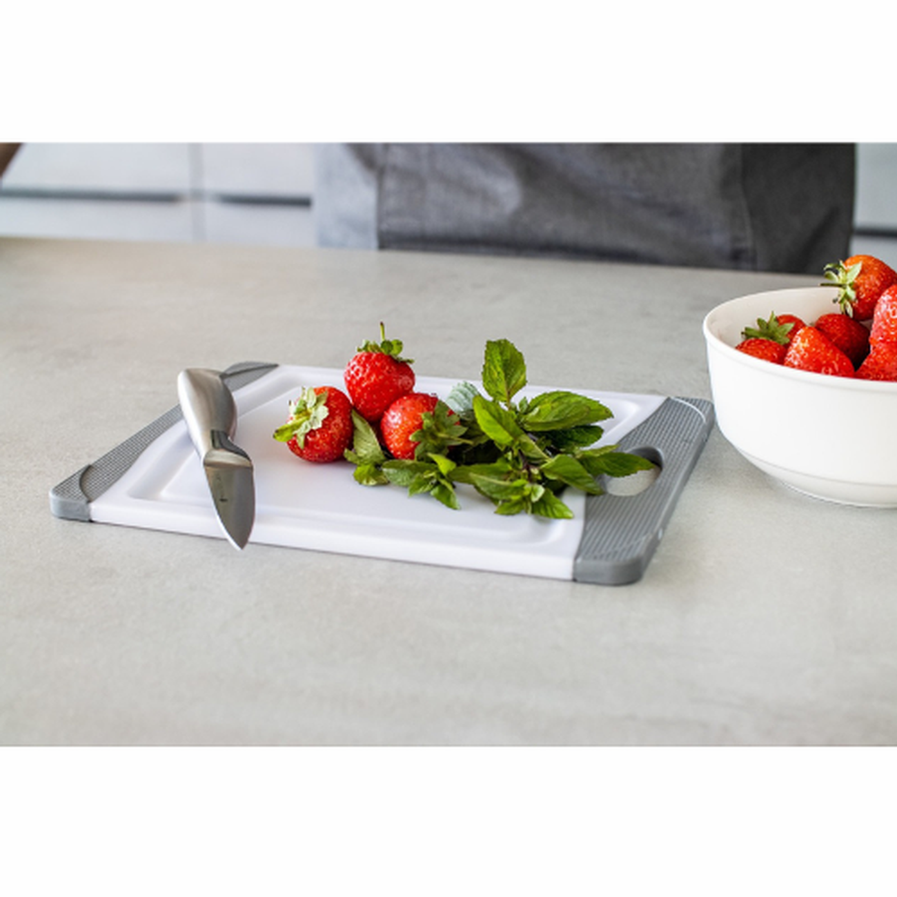 mc-chopping-board-small-anti-microbial - MasterClass Anti-Microbial Non-Slip Chopping Board