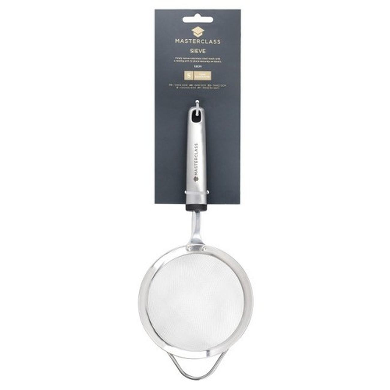 mc-mesh-sieve-12cm-ss-soft-grey-grip - MasterClass Soft Grip Stainless Steel Sieve 12cm