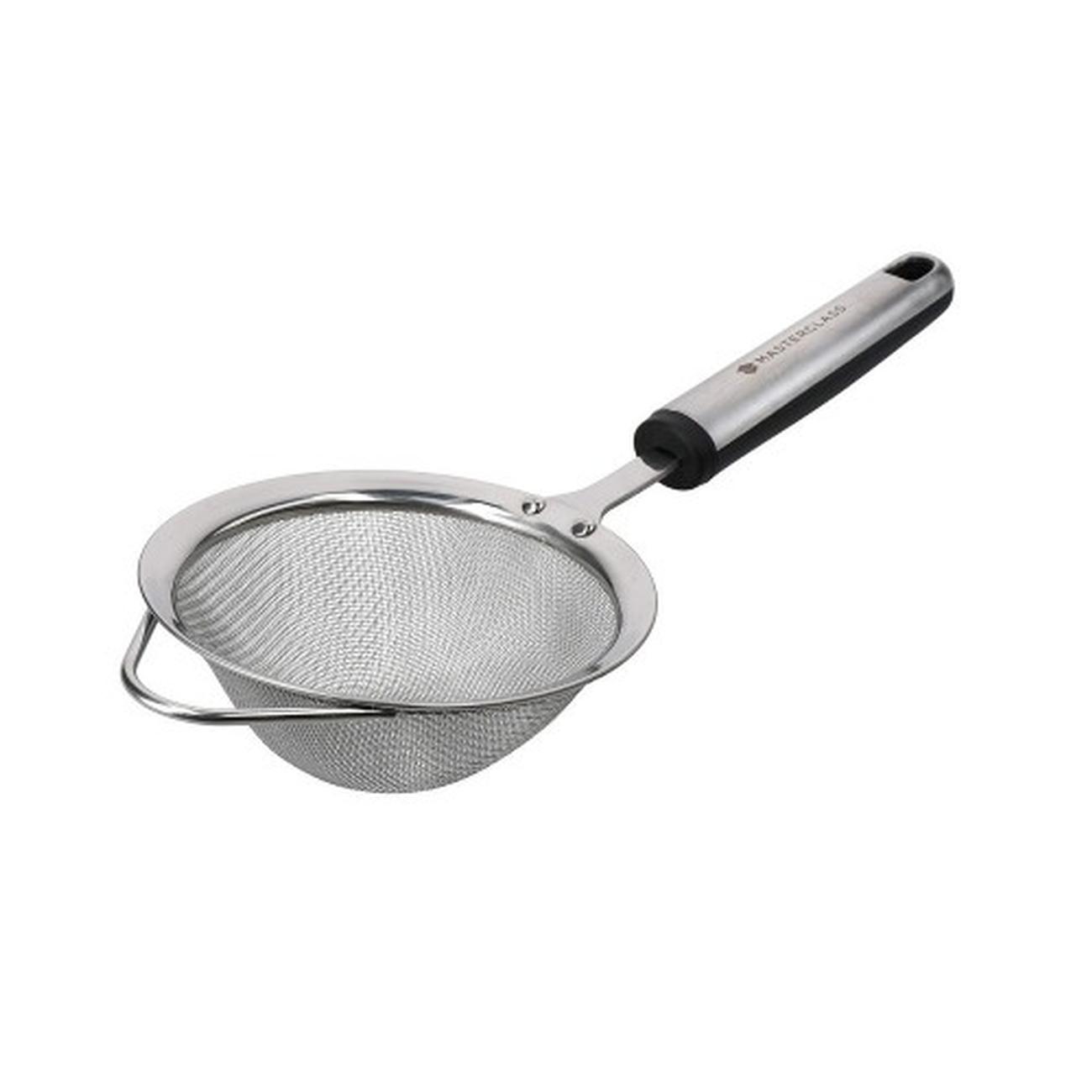 mc-mesh-sieve-12cm-ss-soft-grey-grip - MasterClass Soft Grip Stainless Steel Sieve 12cm