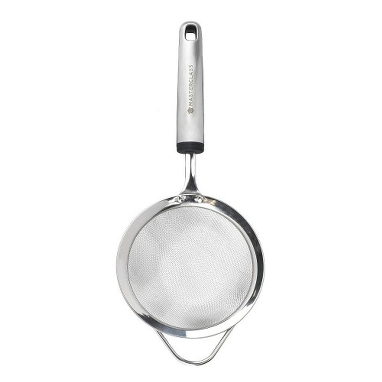 mc-mesh-sieve-12cm-ss-soft-grey-grip - MasterClass Soft Grip Stainless Steel Sieve 12cm