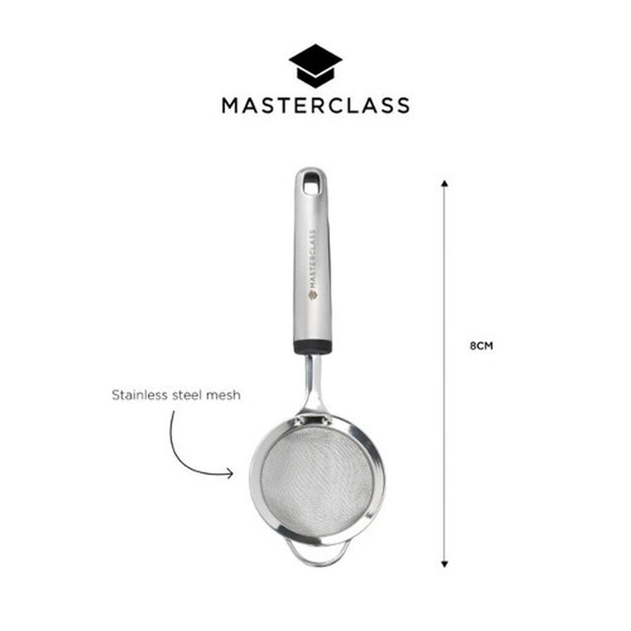 mc-mesh-sieve-8cm-ss-soft-grey-grip - MasterClass Soft Grip Stainless Steel Sieve 8 cm