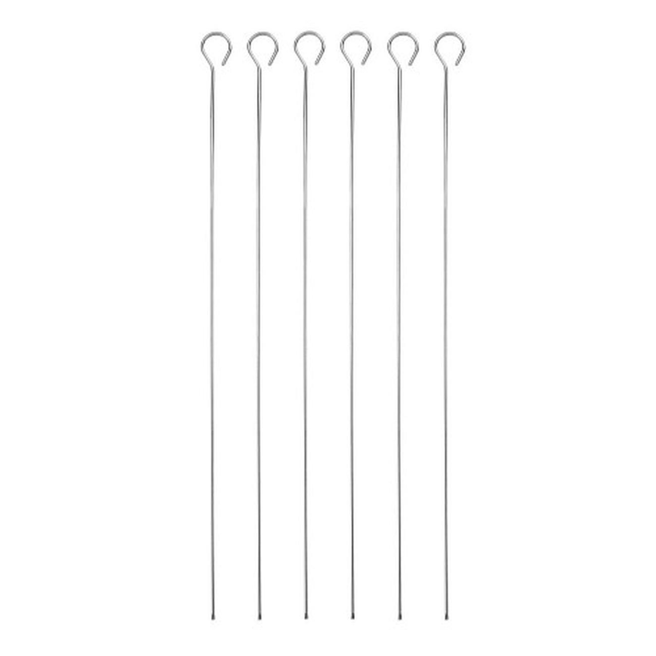 mc-ss-flat-sided-skewers-setof6-40cm - MasterClass Stainless Steel Flat Sided Skewers Set of 6 40cm