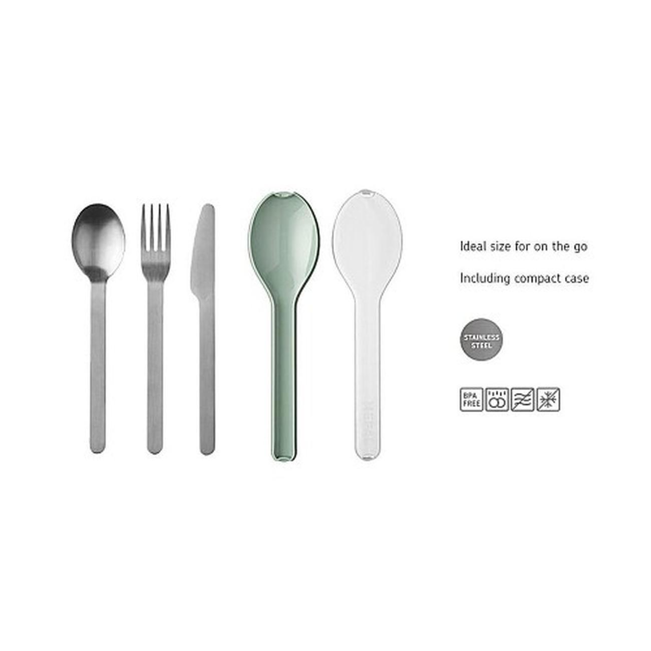 mepal-cutlery-ellipse-3pcs-set-nordic-sage - Mepal Cutlery Ellipse 3 Piece Set Nordic Sage
