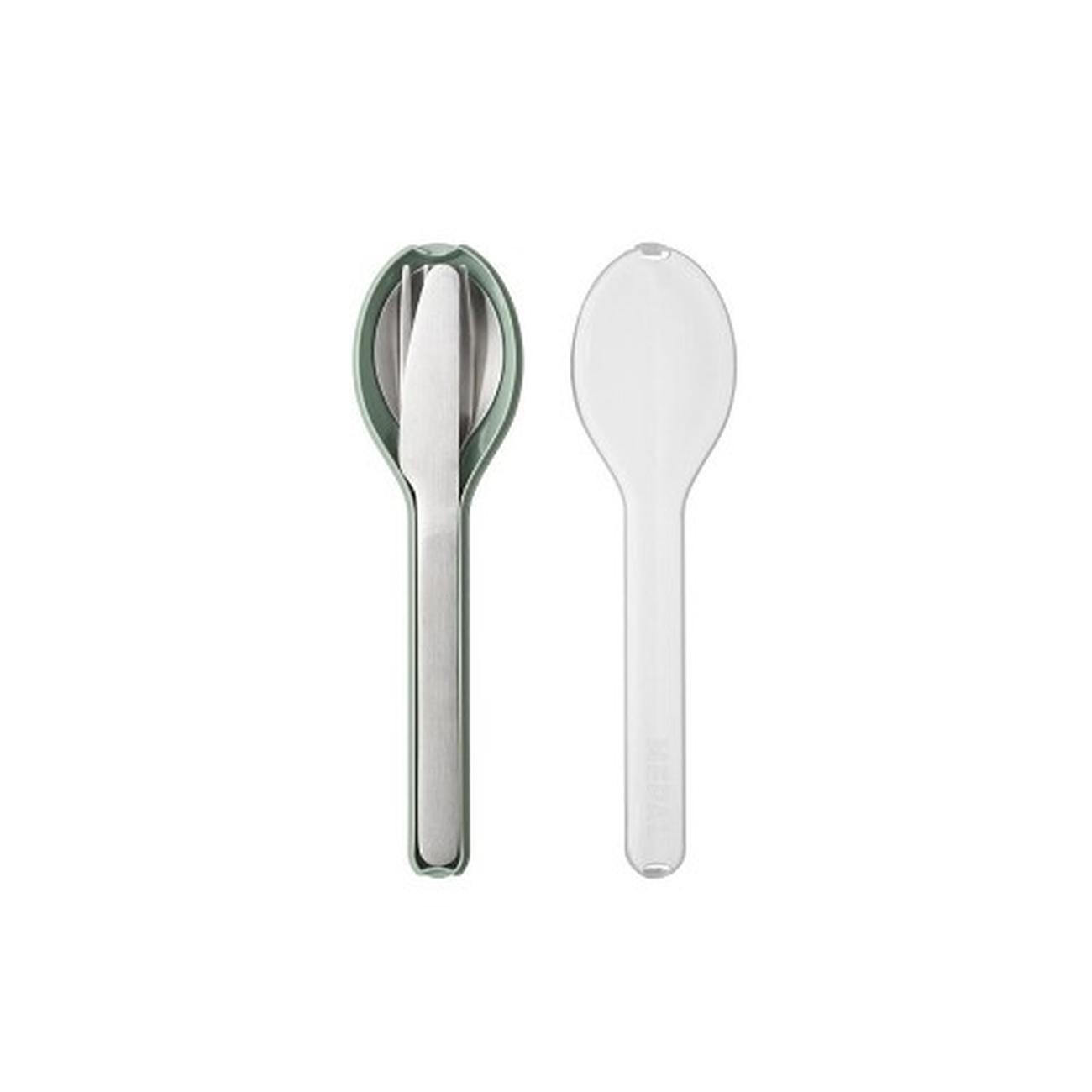 mepal-cutlery-ellipse-3pcs-set-nordic-sage - Mepal Cutlery Ellipse 3 Piece Set Nordic Sage