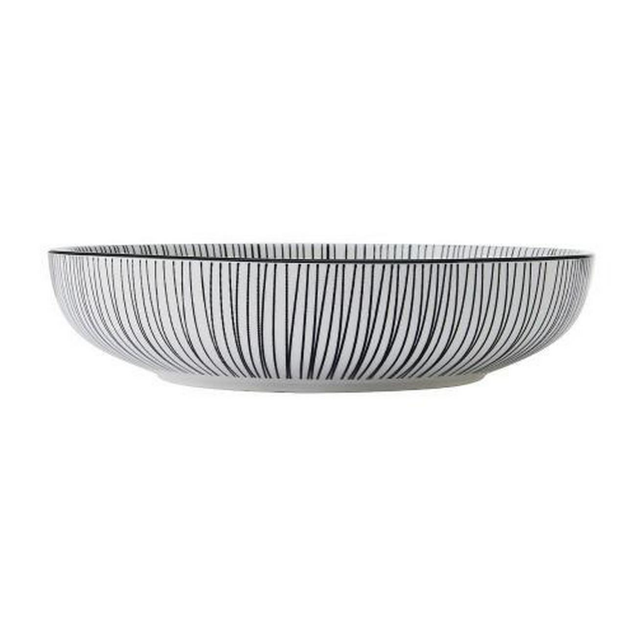 mikasa-black-stripe-bowl-21cm - Mikasa Black Stripe Stoneware Bowl