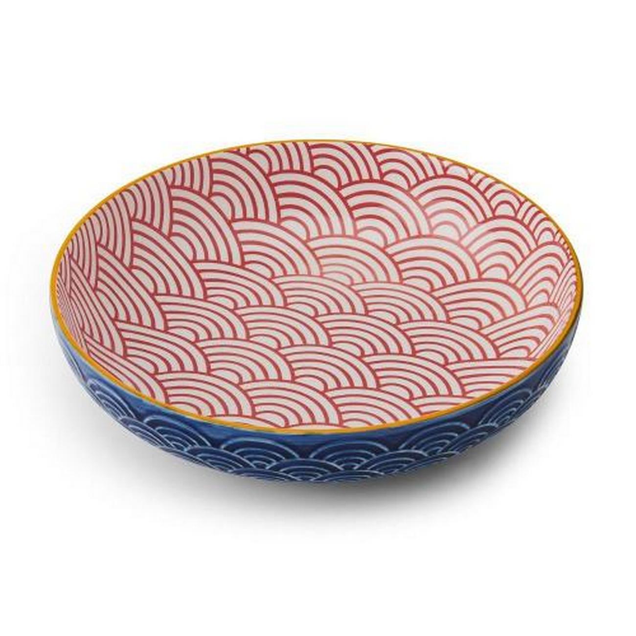 mikasa-blue-arc-bowl-21cm - Mikasa Blue Arched Pattern Stoneware Bowl