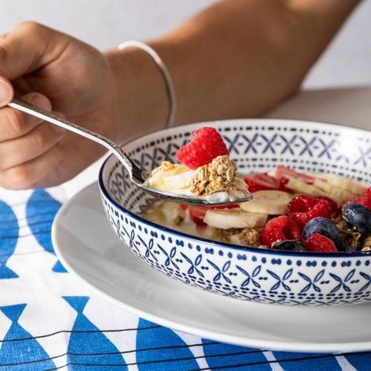 mikasa-blue-meditterranean-bowl-21cm - Mikasa Blue Mediterranean Stoneware Bowl