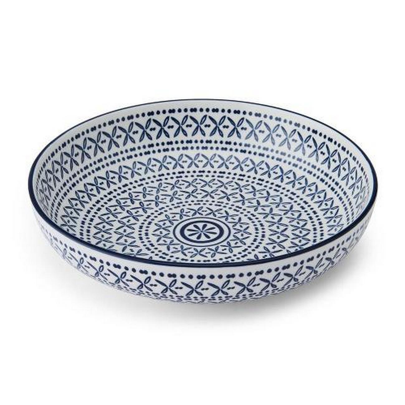 mikasa-blue-meditterranean-bowl-21cm - Mikasa Blue Mediterranean Stoneware Bowl