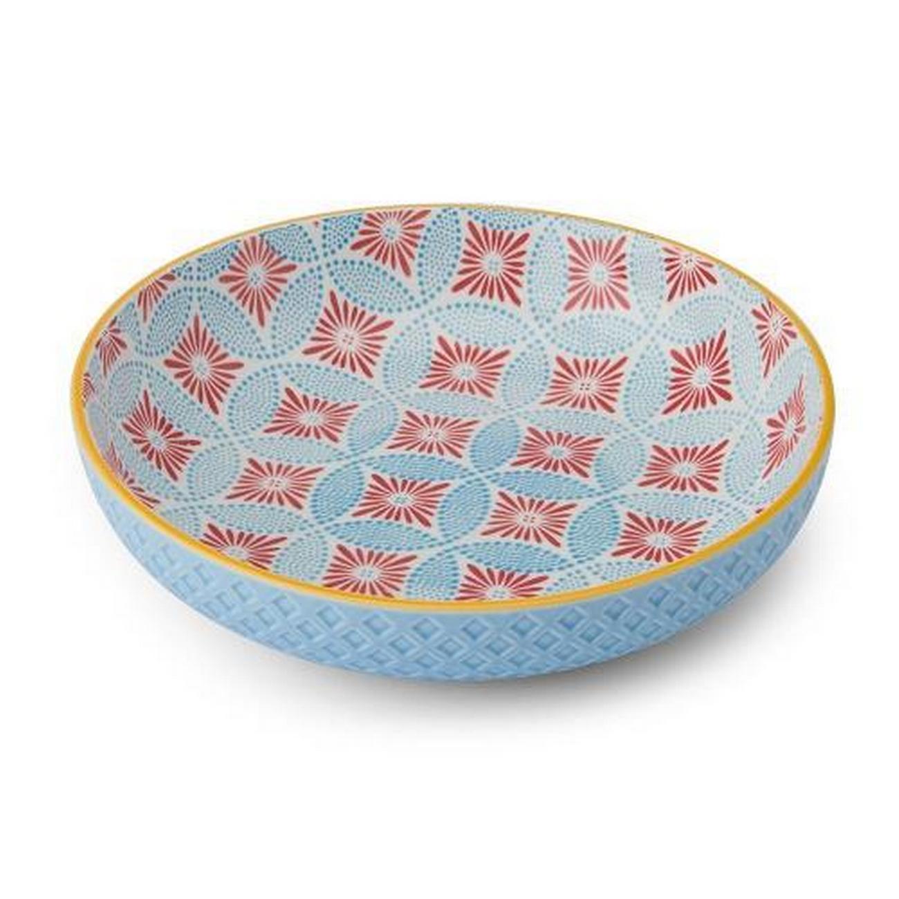 mikasa-blue-mosaic-bowl-21cm - Mikasa Blue Mosaic Stoneware Bowl