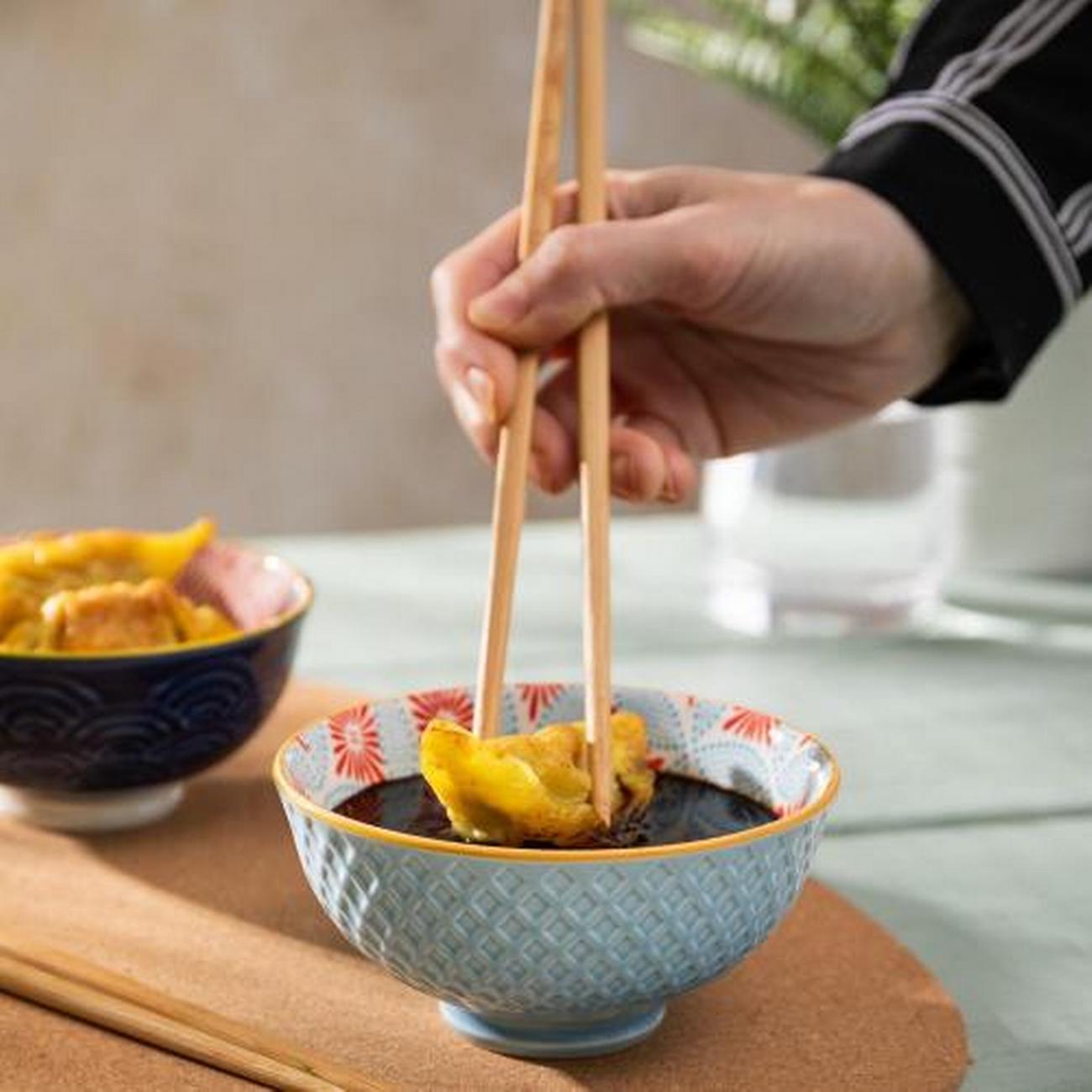 mikasa-blue-mosaic-stoneware-nibble-bowl-12cm - Mikasa Blue Mosaic Stoneware Nibble Bowl 12cm