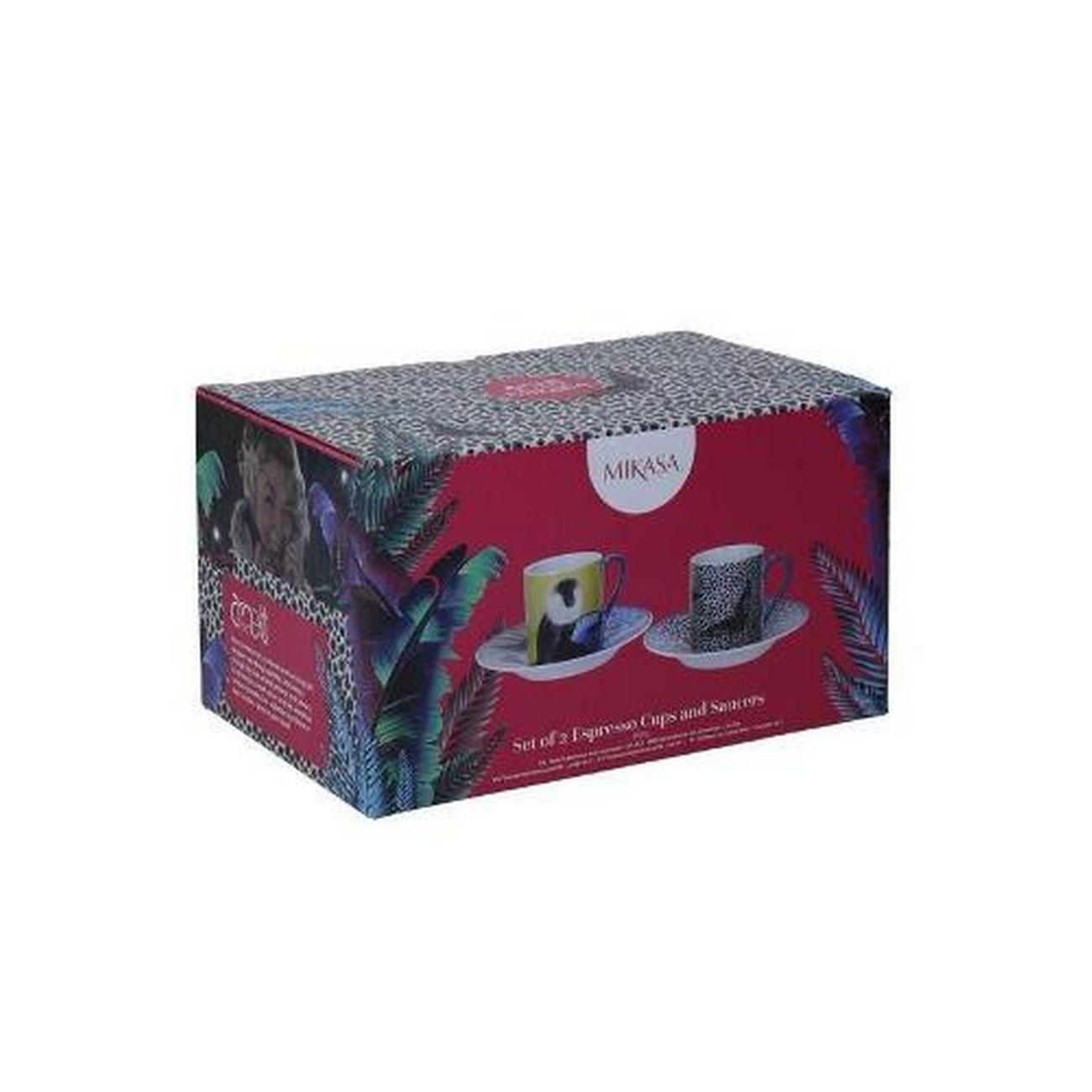 mikasa-espresso-cup-saucer-sarah-arnett-2pc - Mikasa Sarah Arnett Porcelain Espresso Cups & Saucers Set of 2